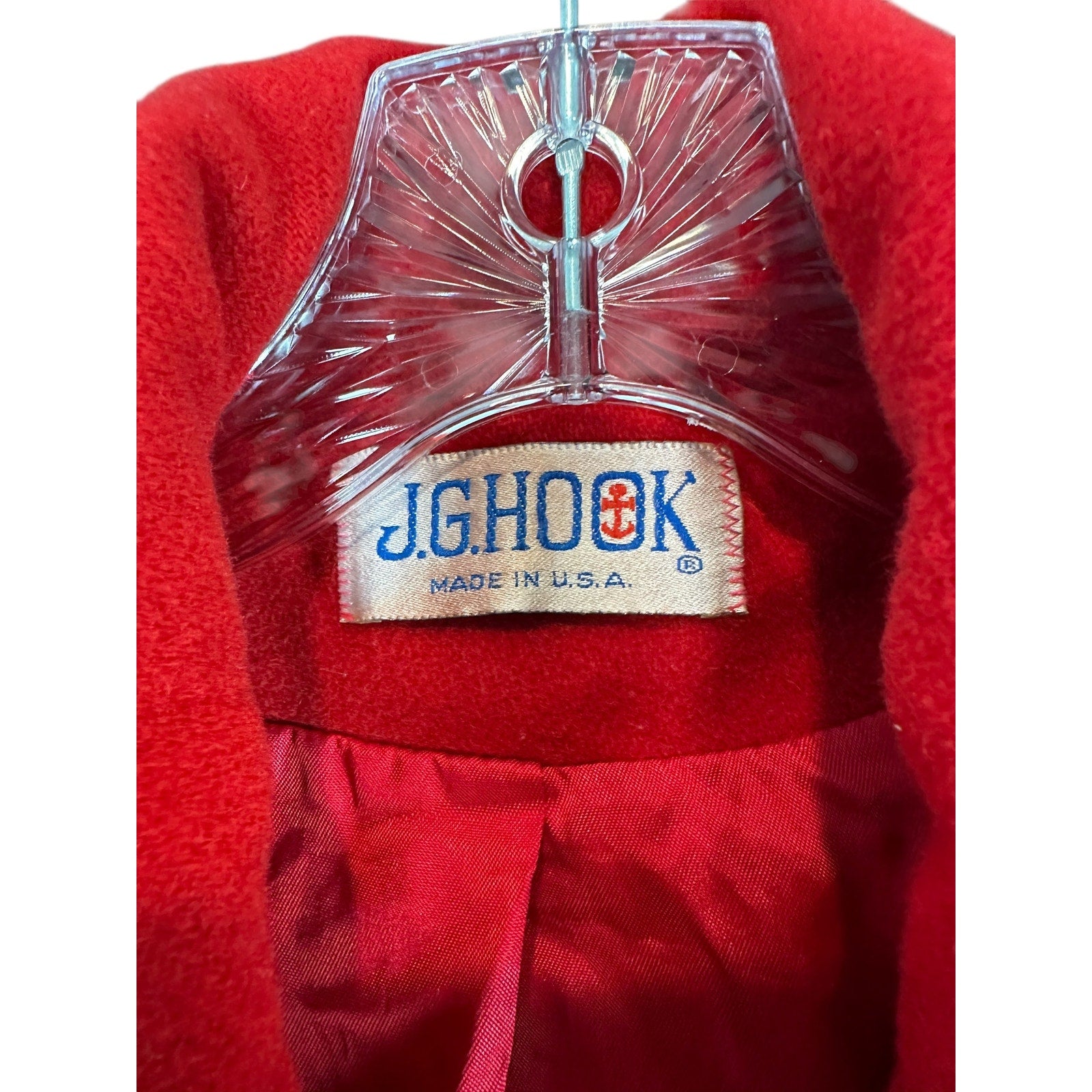 Vintage Red double - breasted wool blazer Coat - J.G Hook