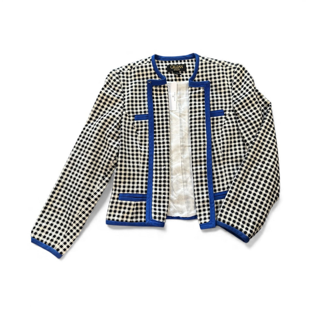 Vintage Blue Picnic Pattern Blazer