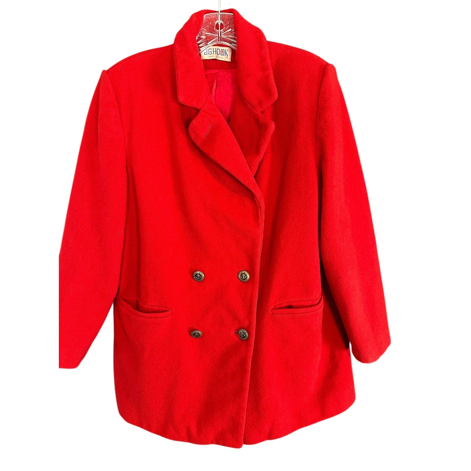 Vintage Red double - breasted wool blazer Coat - J.G Hook