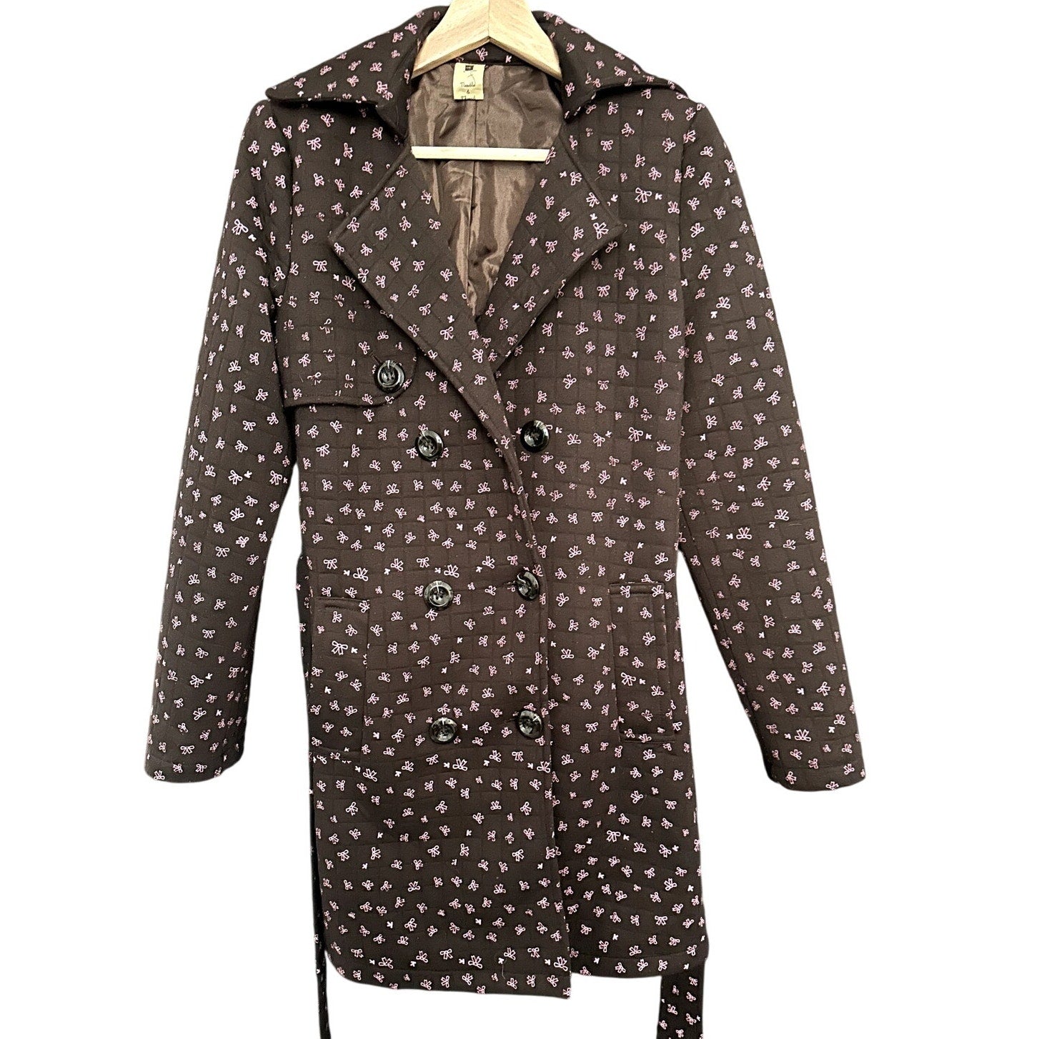 Pink Bow Trench Coat