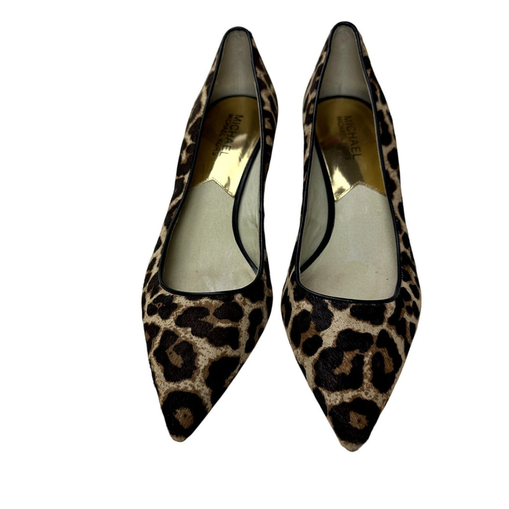 Michael Kors Leopard Pointed Toe Kitten Heels