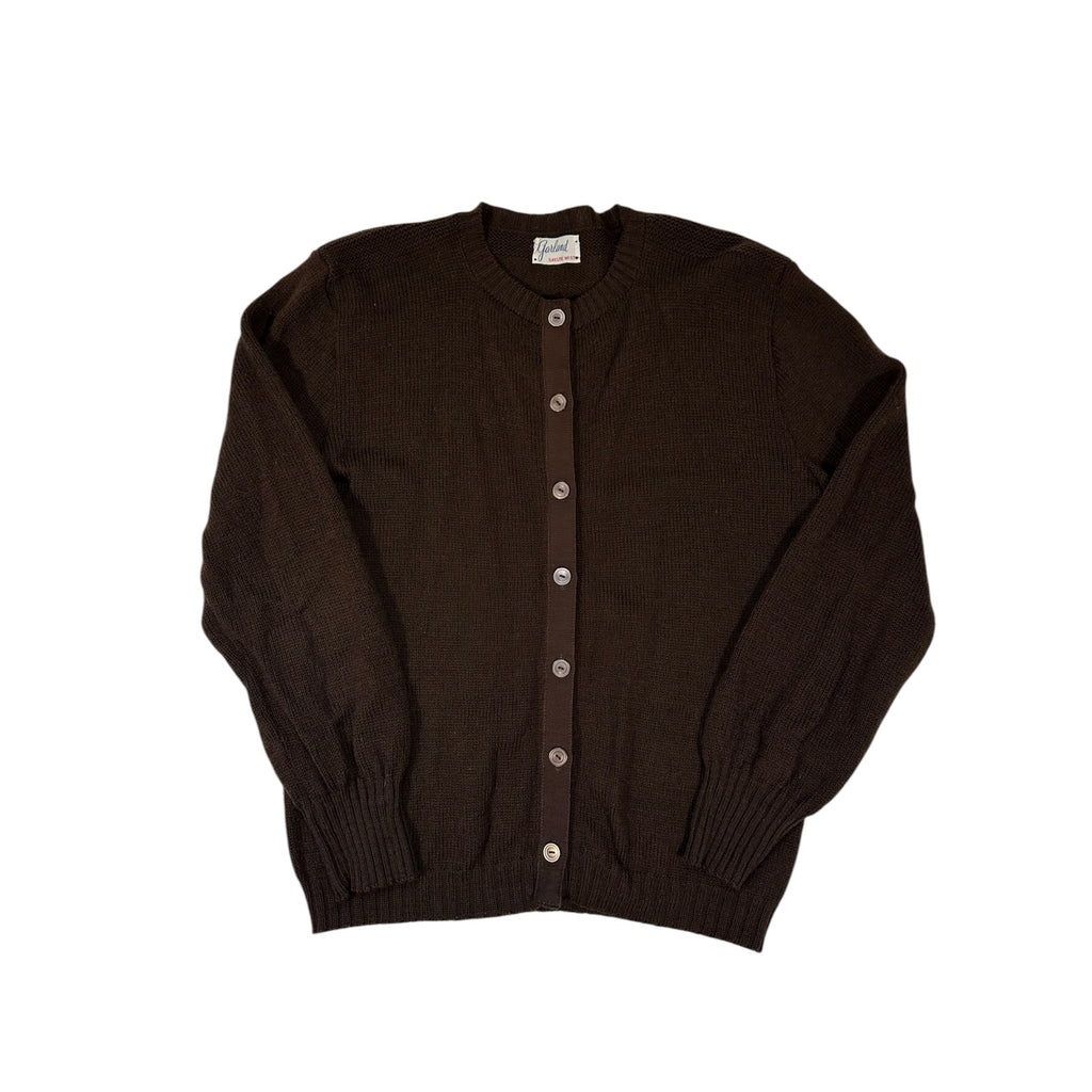1960 Vintage Garldnd Shelite Mist Brown Cardigan Sweater