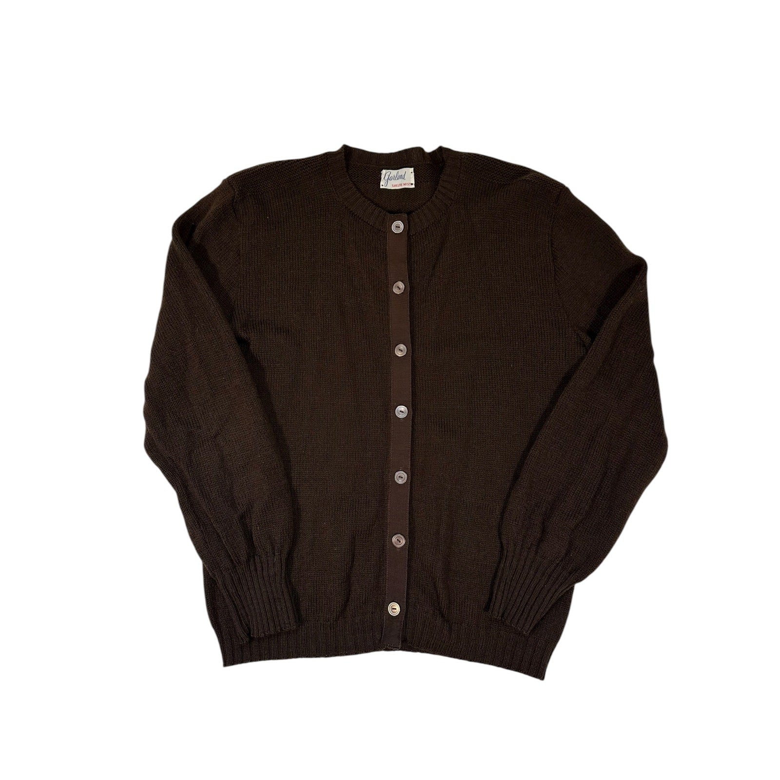 1960 Vintage Garldnd Shelite Mist Brown Cardigan Sweater