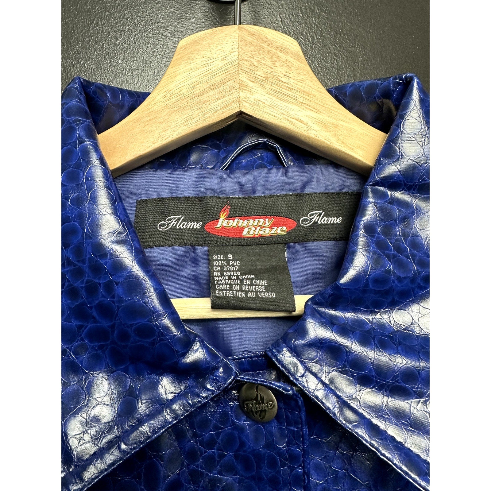 Y2K Blue Jacket - Johnny Blaze Flame