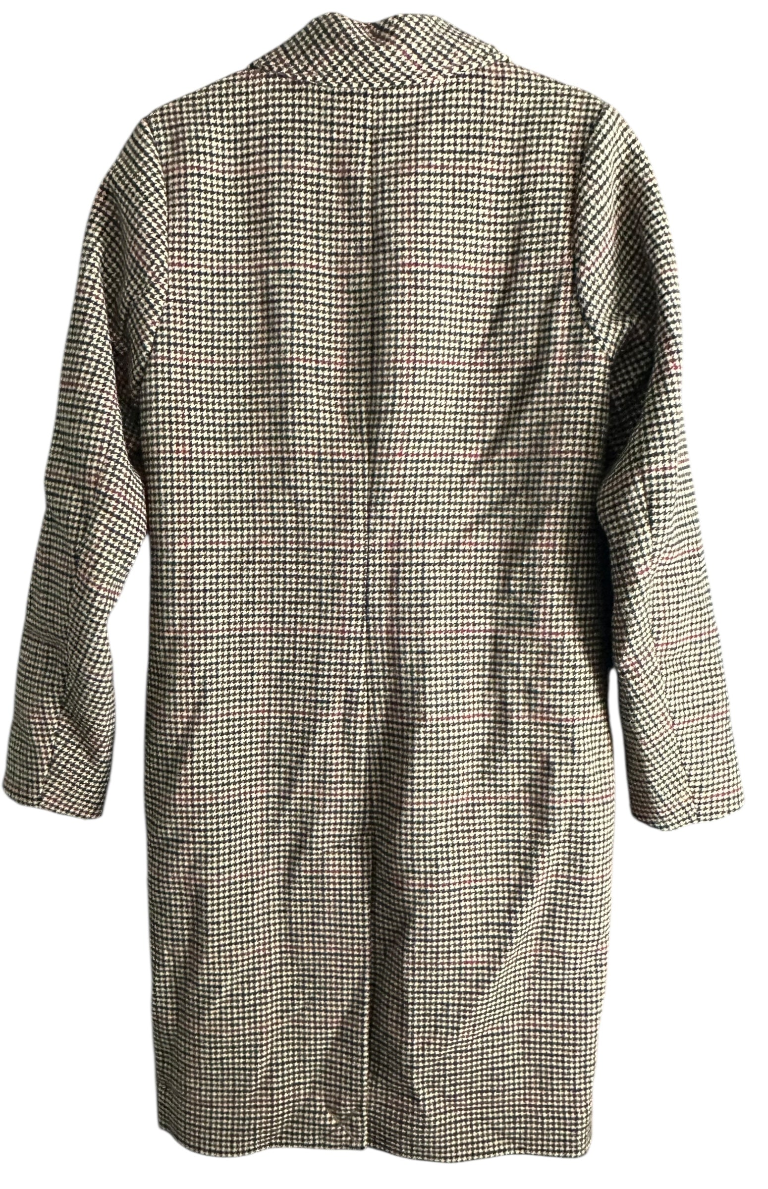 Abercrombie & Fitch Dad Over Coat Women’s Large Houndstooth Wool Blend