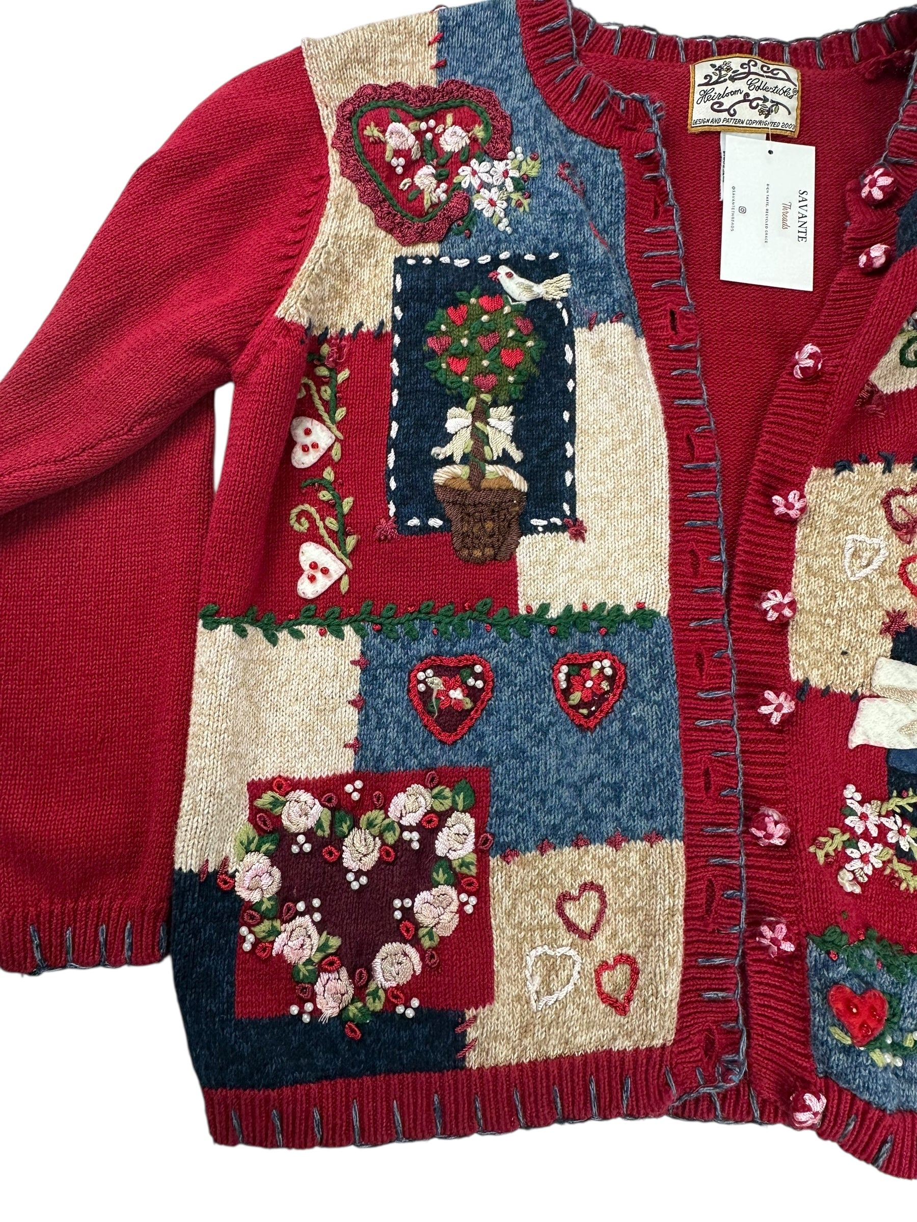 Vintage Heirloom Valentine Collectible Cardigan