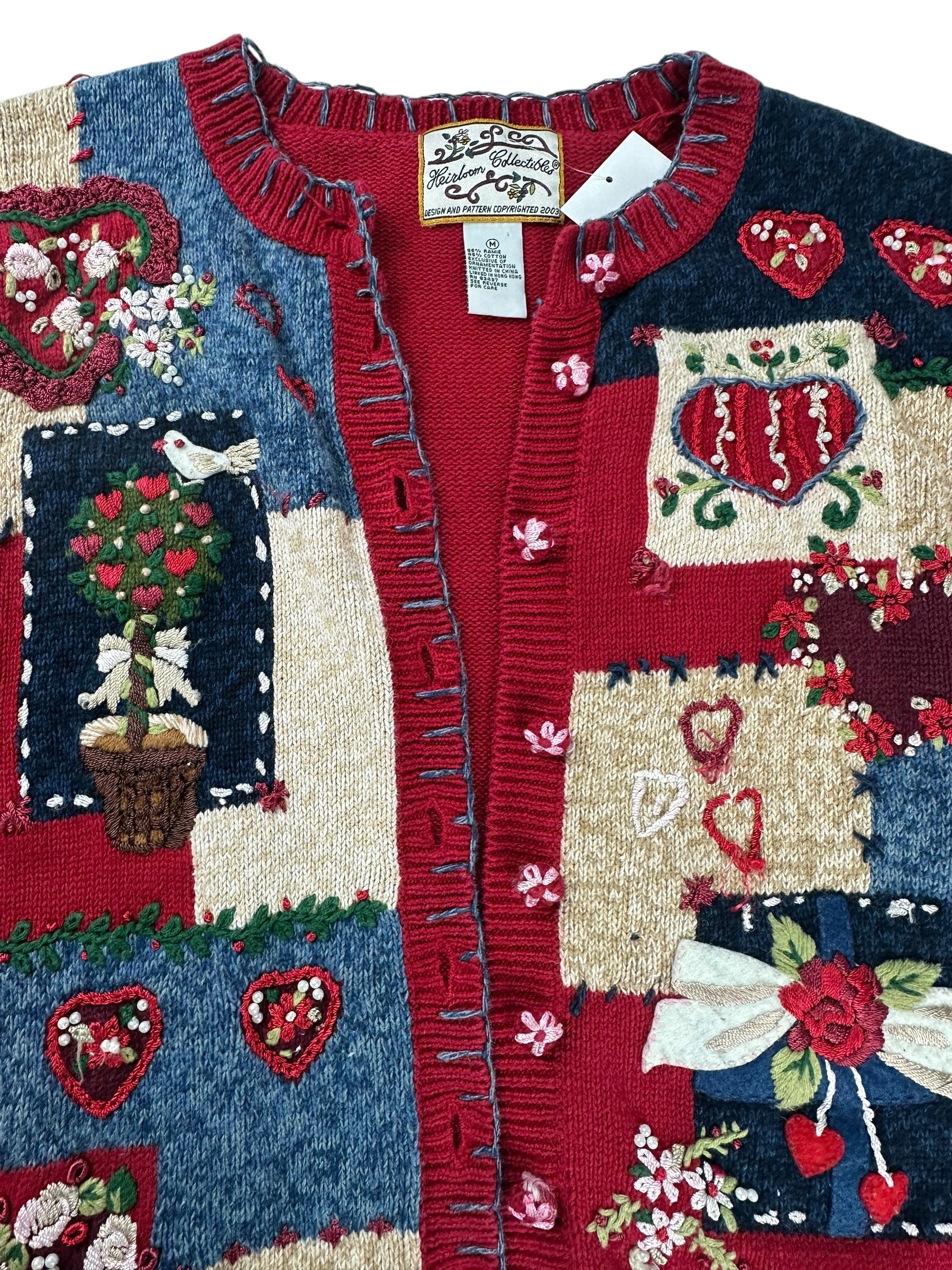 Vintage Heirloom Valentine Collectible Cardigan