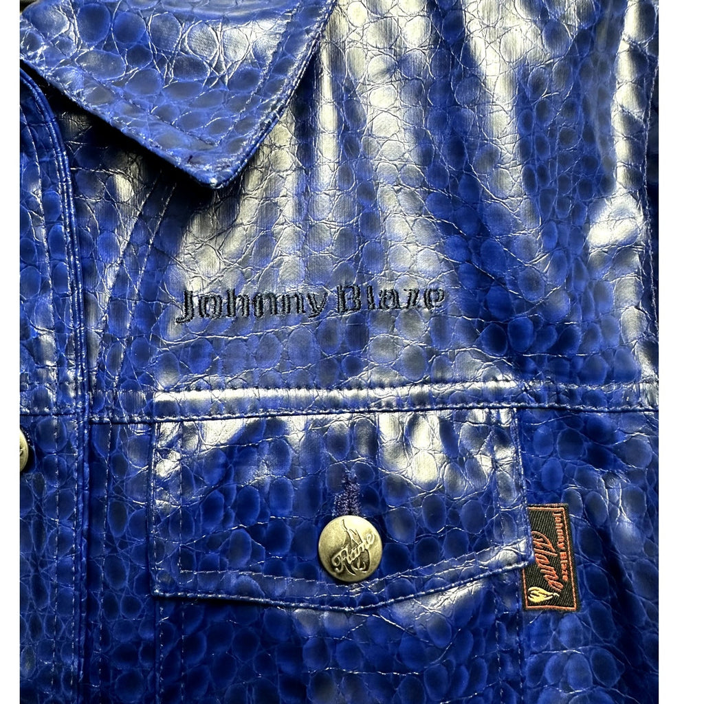 Y2K Blue Jacket - Johnny Blaze Flame