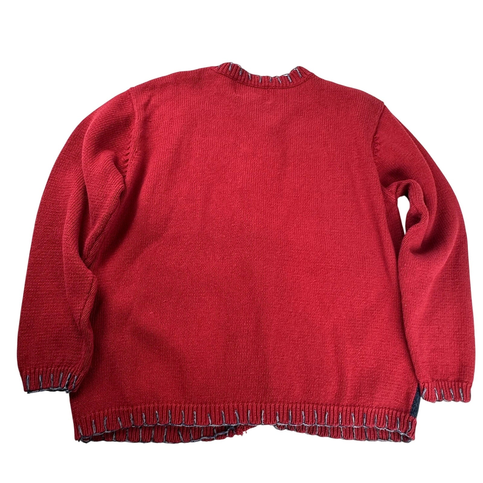 Preloved - Vintage Heirloom Valentine Collectible - Cardigan - Red/ Multicolor
