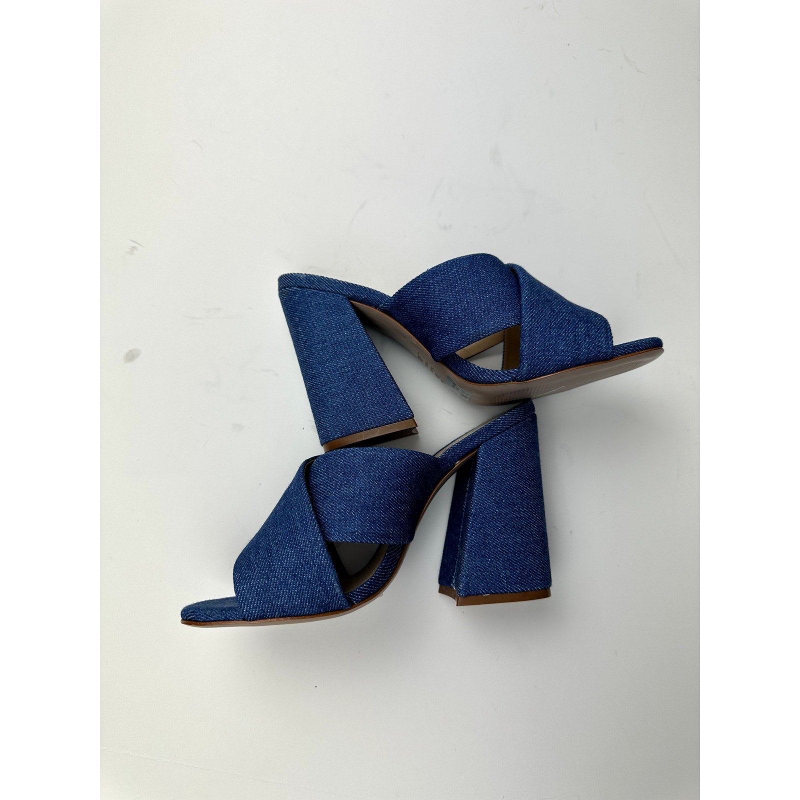 Schutz Denim Chunky Heels