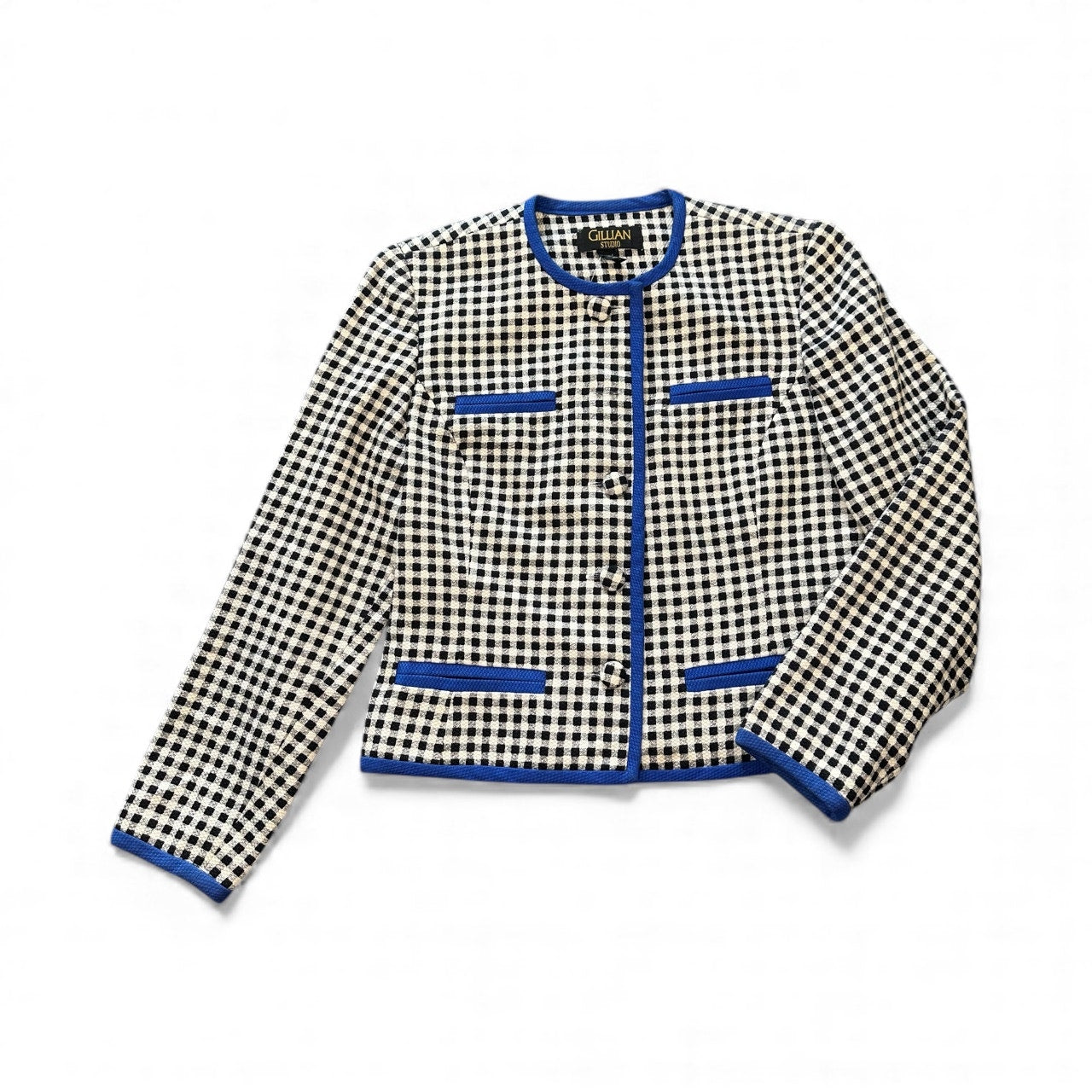 Vintage Blue Picnic Pattern Blazer