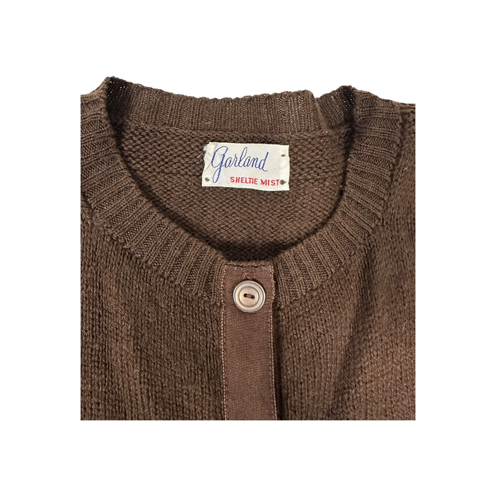 1960 Vintage Garldnd Shelite Mist Brown Cardigan Sweater